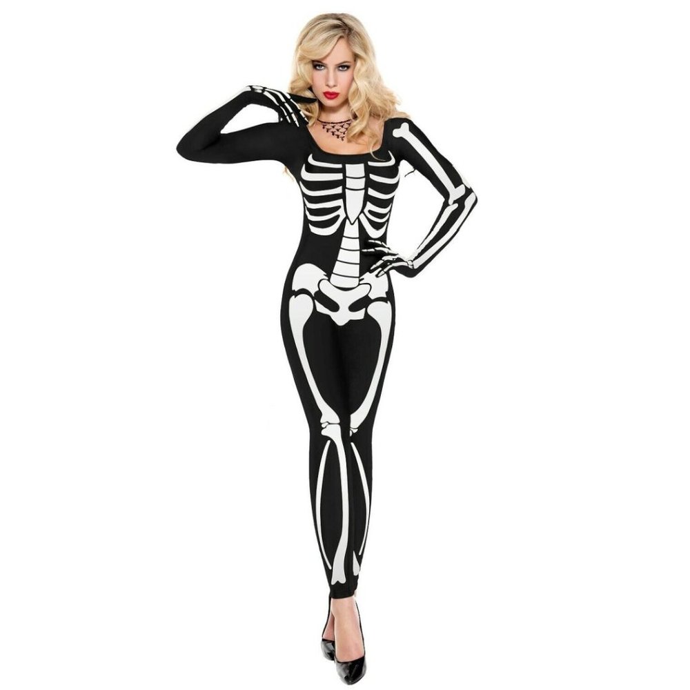 Music Legs 70700 Women's Skeleton Bodysuit Halloween Costume